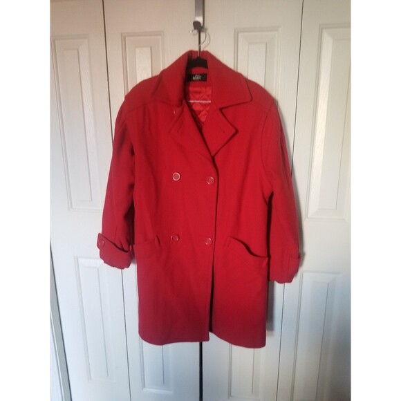Vintage Woolrich pea coat red wool M - Picture 1 of 9